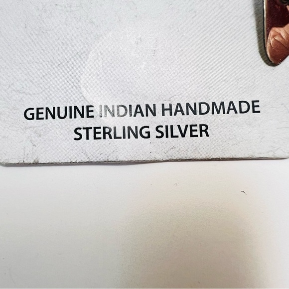 STERLING SILVER NAVAJO FEATHER CONCHO EARRINGS SIGNED JLC 3” - Picture 3 of 5